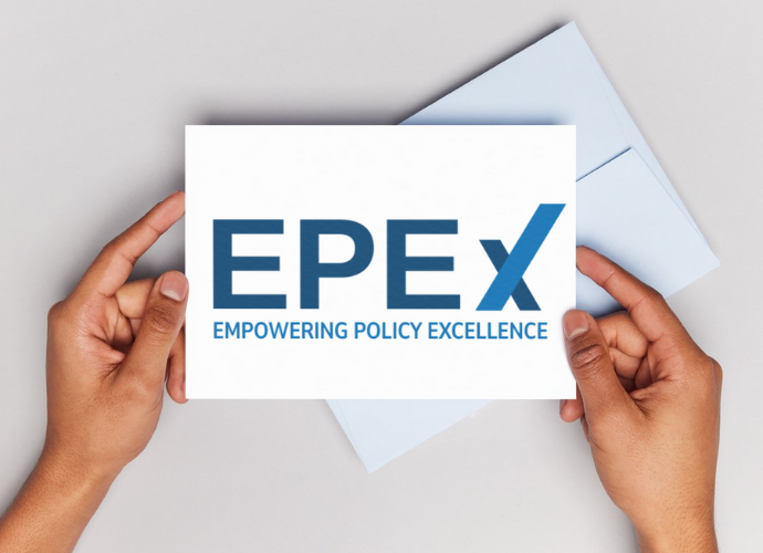 Two hands holding a card with EPEx written on it.